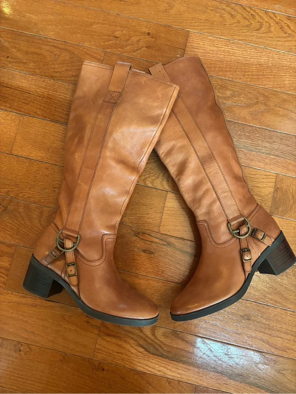 Ralph Lauren Tall Women's Riding Boots in Cognac Leather size 6B